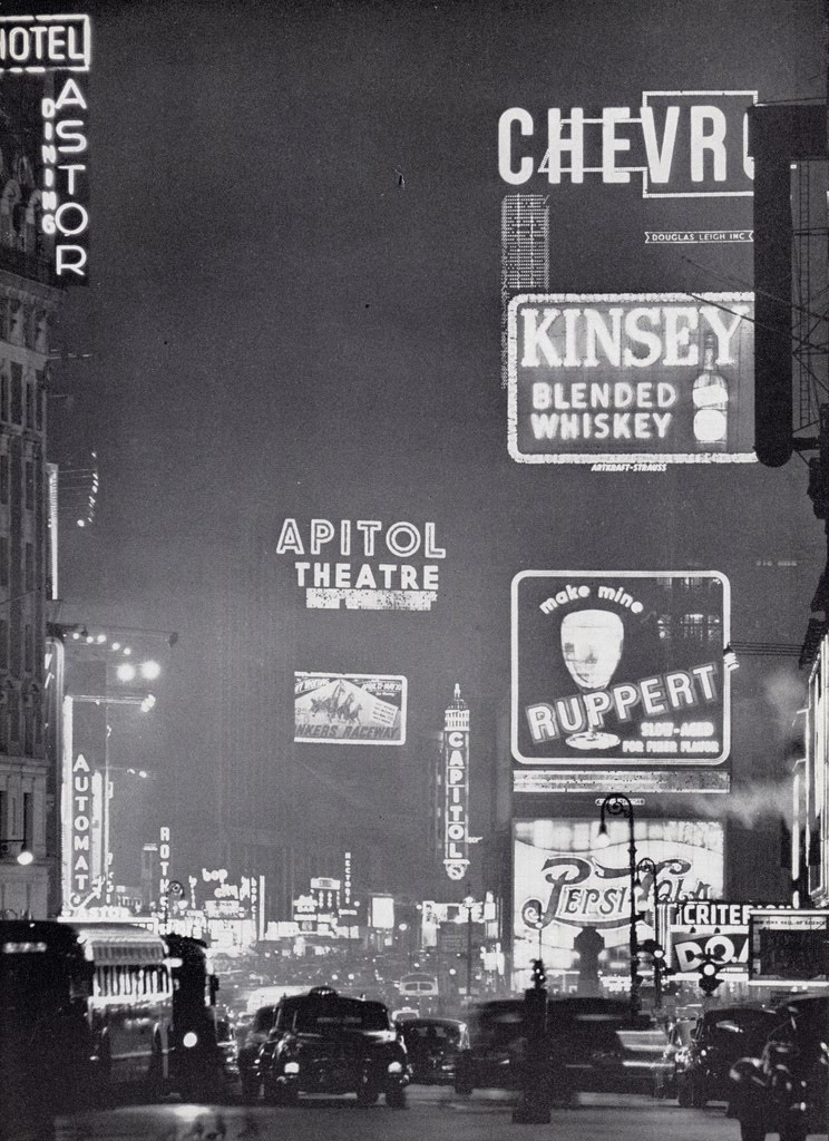 new york time square at night. New York Vintage : Times