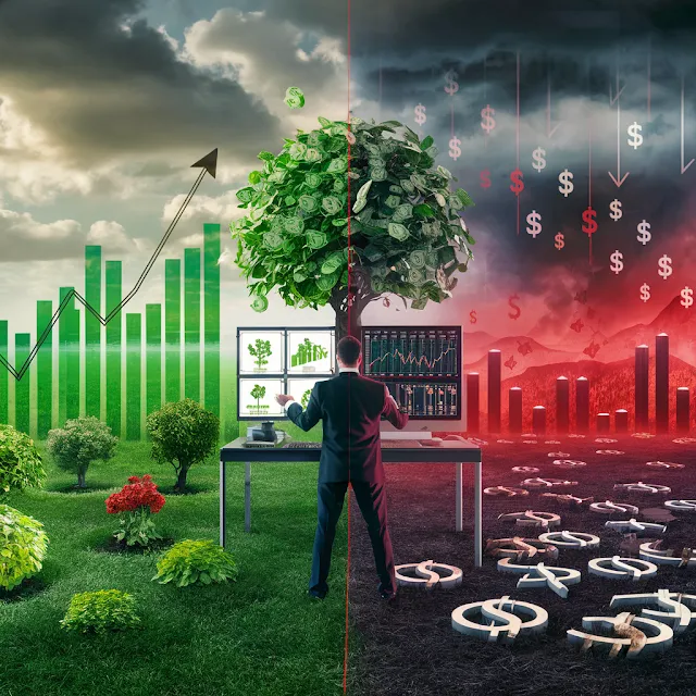 Imagem mostrando vantagens e desvantagens de se usar ativos financeiros na estratégia de investimentos