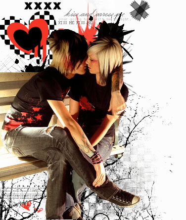 emo love kiss cartoon. emo anime love kiss. emo anime