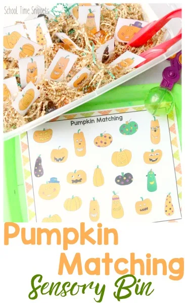 pumpkin match printable activity