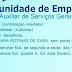 Vaga de Emprego para Auxiliar de Serviços Gerais