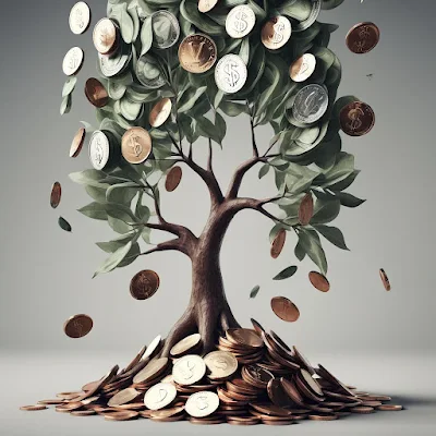 Creative illustration showing money growing with unconventional financial strategies