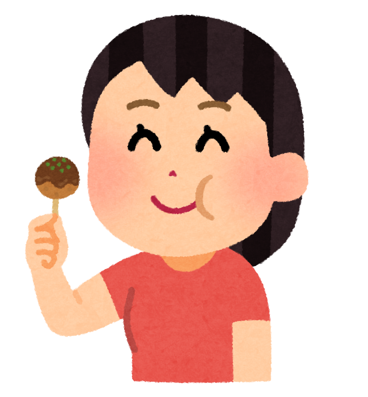 たこ焼きを食べる人のイラスト 女性 かわいいフリー素材集 いらすとや