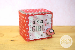 SRM Stickers Blog - Mini Baby Box by Lorena - #clearbox #giftbox #baby #janesdoodles #babyjungle #fancysentiments