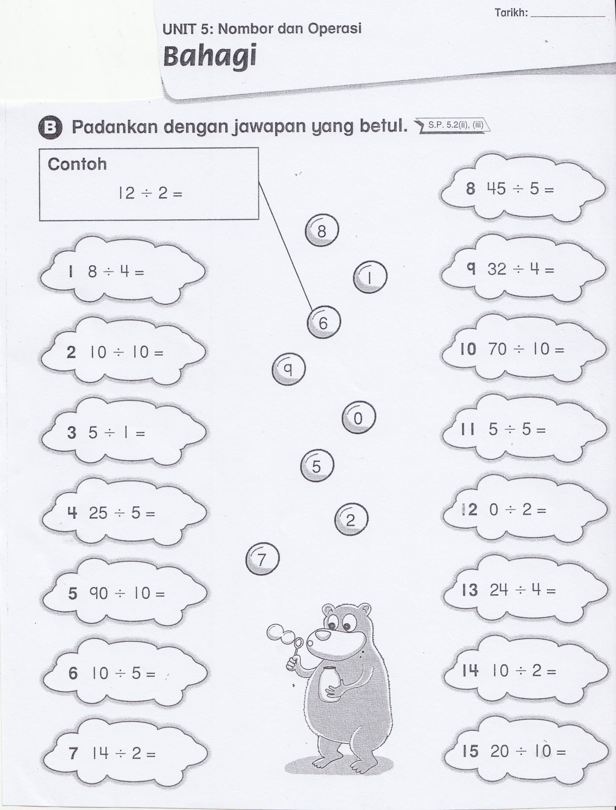 SUDUT MATEMATIK: Lembaran Kerja 6 ( Operasi Bahagi)