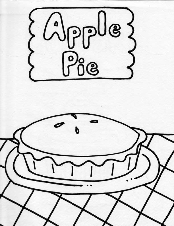 Download Simple Apple Pie Drawing Sketch Coloring Page