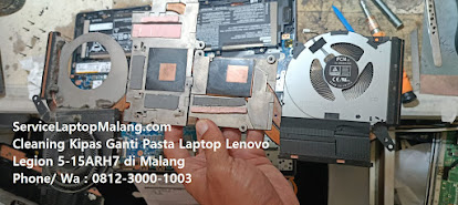 Cleaning Kipas Ganti Pasta Laptop Lenovo Legion 5-15ARH7 di Malang