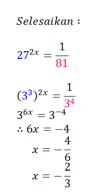 Add Math dan Anda !!: Persamaan Indeks dan Logaritma