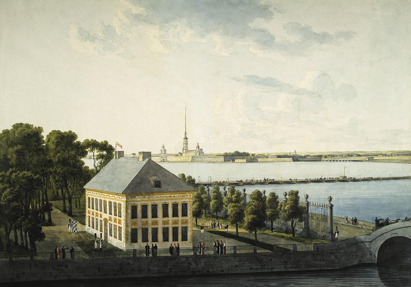 Summer Palace of Peter I - Gift of the artist to Emperor Alexander I by Andrey Martynov - Architecture, Cityscape, Landscape Drawings from Hermitage Museum