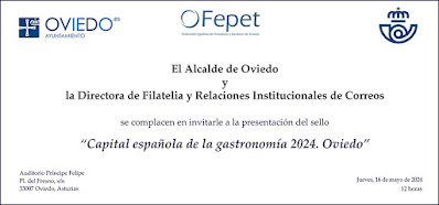 invitación, sello, Oviedo, presentación