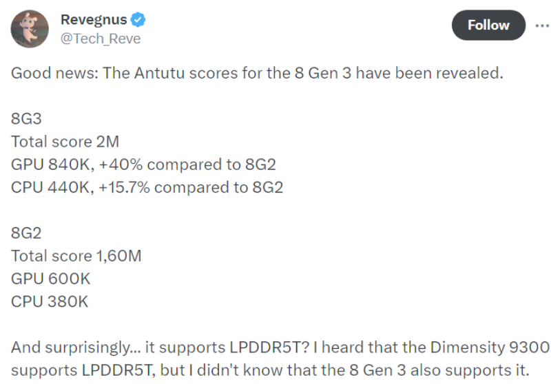 LEAK: Alleged Snapdragon 8 Gen 3 prototype scores over 2 million on AnTuTu benchmark!