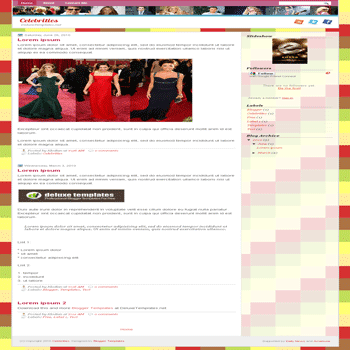 free blogger template Celebrities for blogspot template