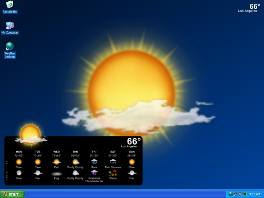 Also includes an optional weather wallpaper which updates your desktop 