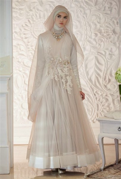 Contoh Baju Gaun  Pengantin  Muslim Islami Syar i Terbaru 