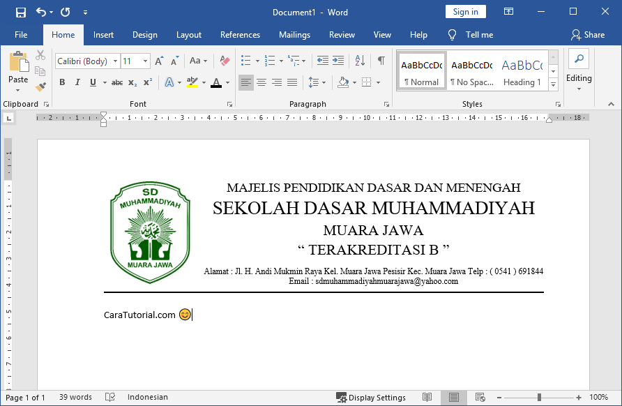 Contoh Membuat Surat Di Microsoft Word  Contoh Surat