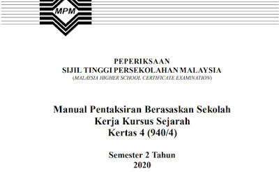 Contoh Tajuk Kerja Kursus Sejarah STPM 2020 (Jadual 