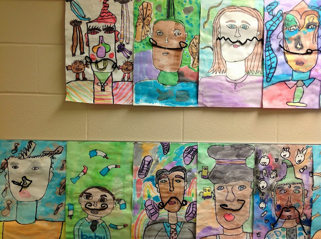 4th Grade Salvador Dali Mustache Portraits with Surrealism