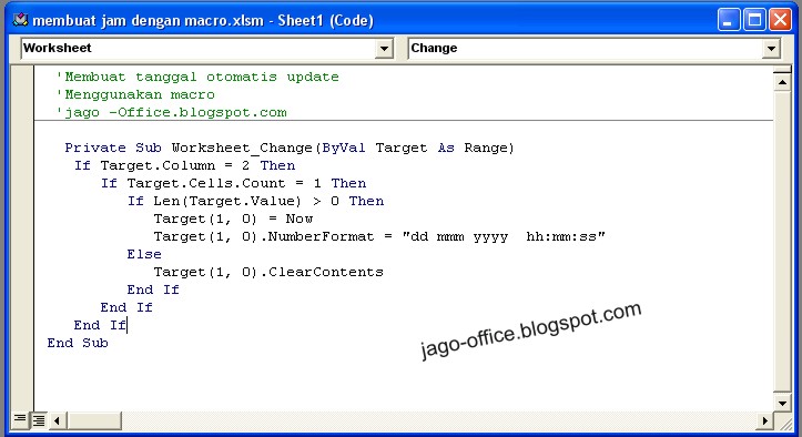 Cara Membuat Tanggal Otomatis dengan Macro VBA