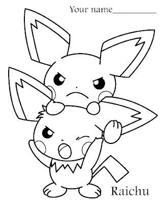 Pokemon Coloring Sheets on Pokemon Coloring Pages Brings You A Coloring Picture Of Raichu   Grab