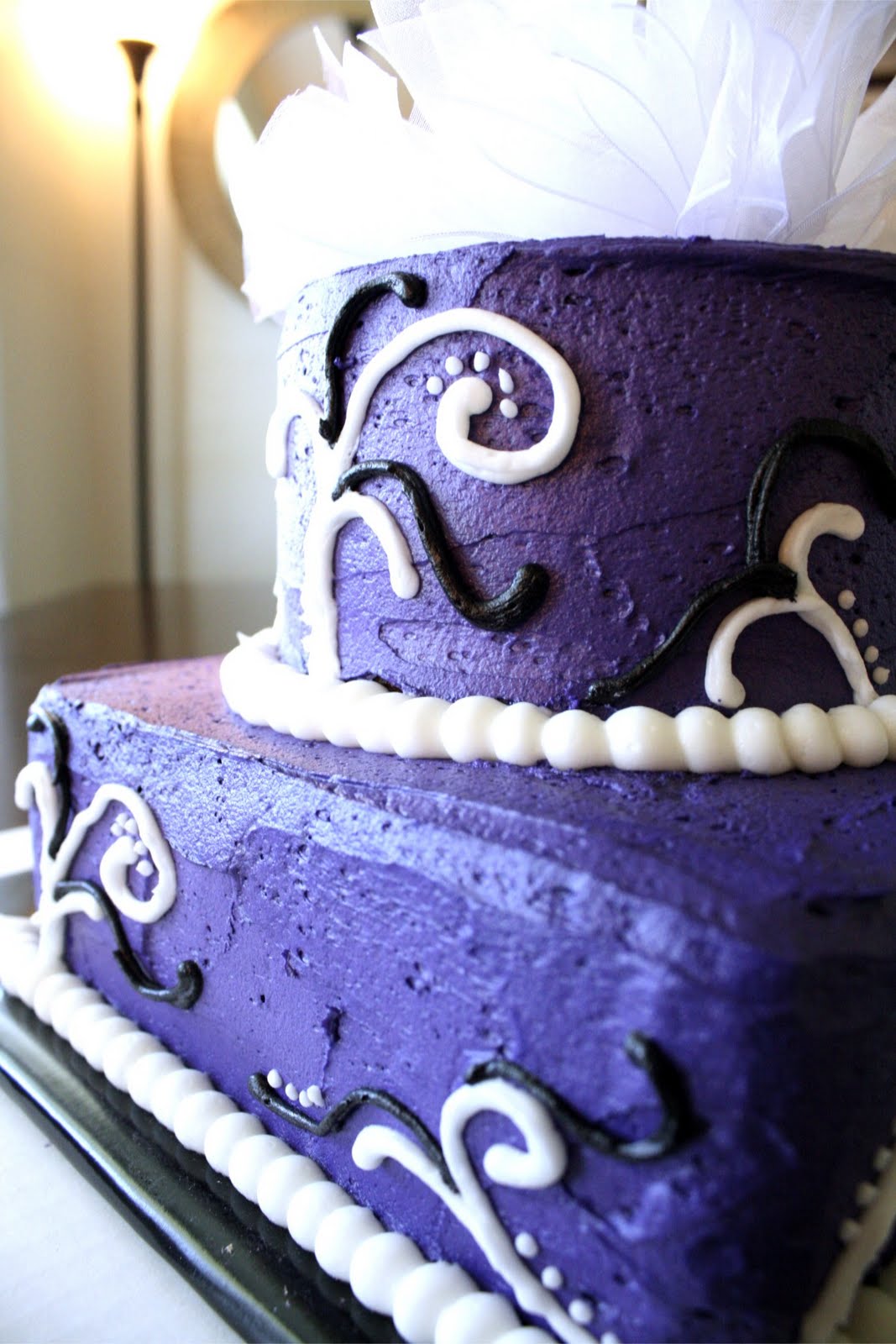 black white and purple wedding