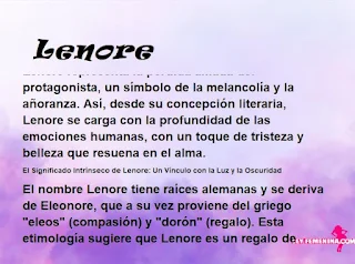 ▷ Significado del nombre Lenore