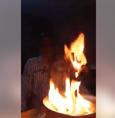 Man burns the crucifix, says it