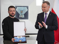 Ukrainian president decorated with Poland’s top award.