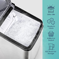 EUHOMY Nugget Ice Maker dispenses ice in 15 minutes, produces up to 30 lbs per 24 hours, image