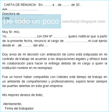 De todo un poco: La carta de renuncia - El protocolo correcto