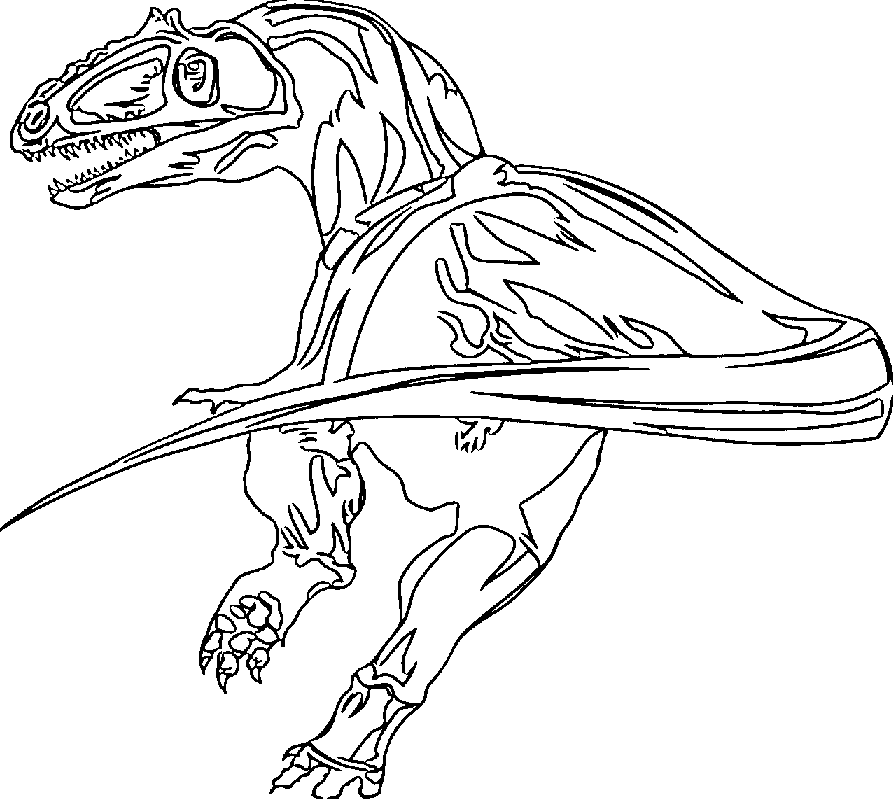 Coloring of carnivorous dinosaurs is printable