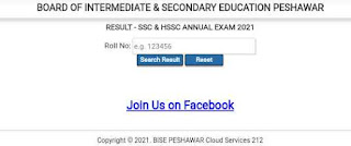 Peshawar Board Result 2021 class 10th online by roll number