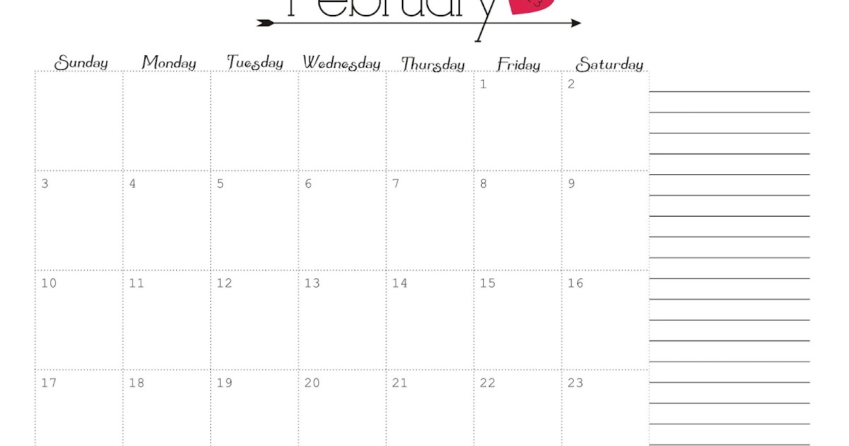 Free Printable Calendars February 2013