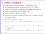 10 Lines on Teachers Day in English