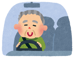 ドライブ・運転のイラスト「おじいさん」