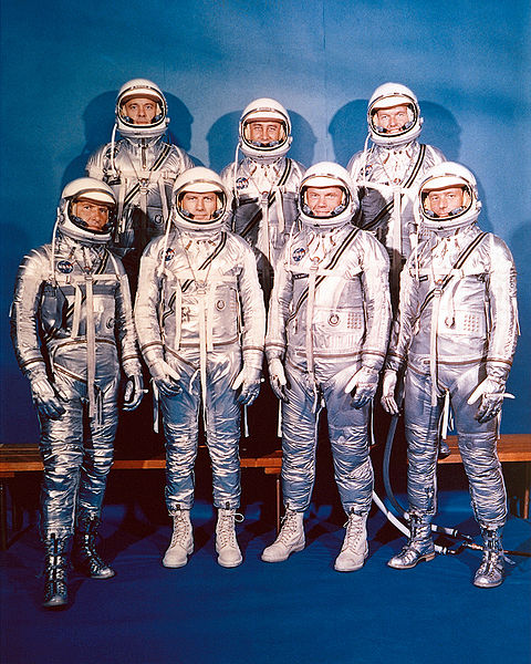 Project Mercury: the first NASA astronauts are presented.