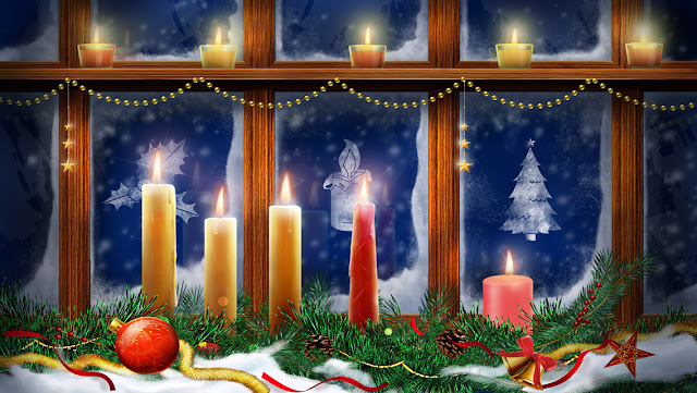 Free Download Christmas Candle lights HD Wallpapers for iPhone 5