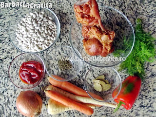 Fasole cu ciolan afumat ingrediente reteta