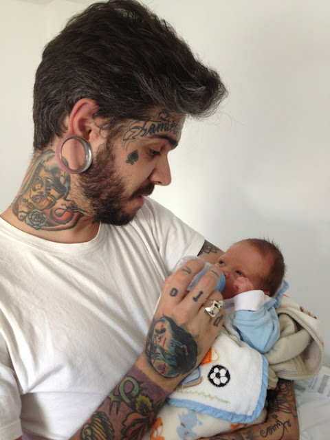 tattooed father