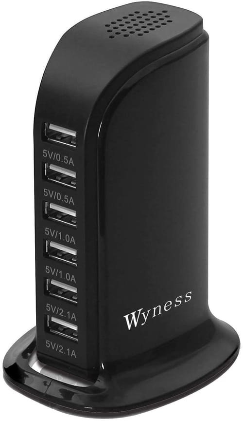 Wyness USB 6-Port Smart IC Tech Charging Station