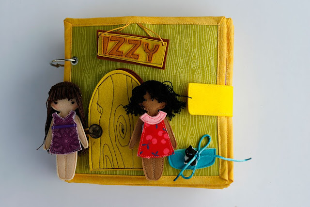 Handmade fabric quiet book Dollhouse by TomToy, special unique gift for a girl