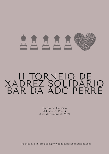 A ADC Perre organiza o II torneio de xadrez solidário no dia 21 de Dezembro de 2019