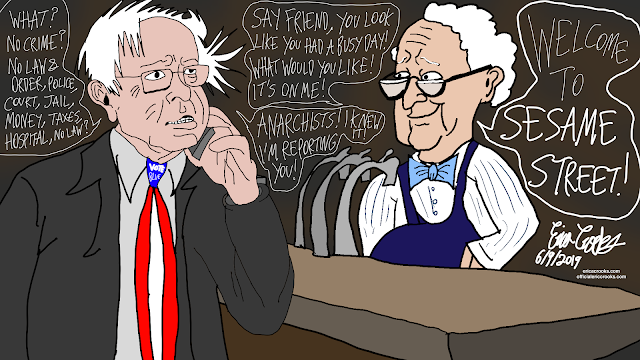 Bernie Sanders meets Mr Hooper from Sesame Street