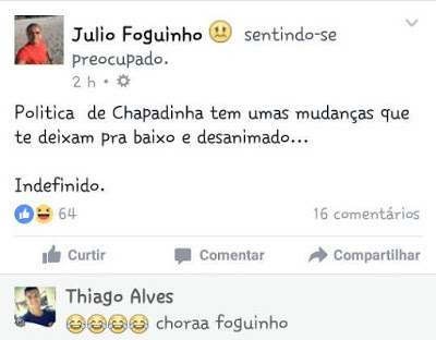 Polêmica nas redes sociais em Chapadinha e Mata Roma: “Não tenho medo de vocês”, diz ex-deputado Vagner Pessoa