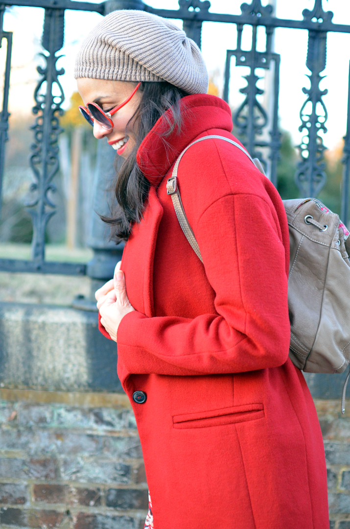 Red coat street style