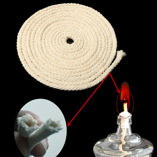 Cotton Wicks Burner for Oil Kerosene Alcohol Lamp 3m Long 3/16 Inch Diameter