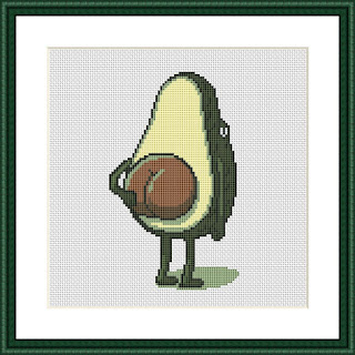 Avocado funny cross stitch design - Tango Stitch