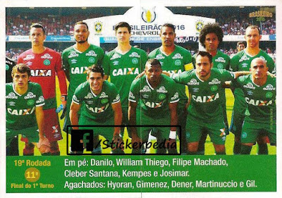 Chapecoense Panini Figurinhas Campeonato Brasileiro 2016