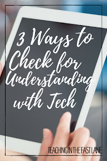 Are you working to include more technology in your classroom? These 3 apps are great for checking for understanding!
