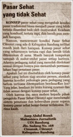 Surat Pembaca Pasar Sehat Cileunyi