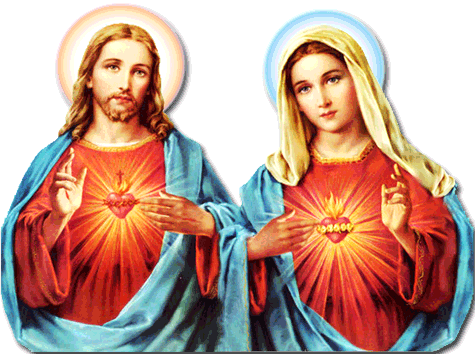 Resultado de imagem para imagem do sagrado coraÃ§Ã£o de jesus e de maria gifs